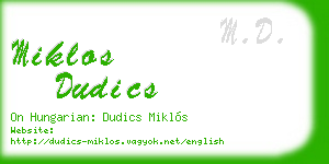 miklos dudics business card